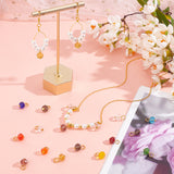 120Pcs 12 Colors Glass Charms, Faceted Rondelle, with Iron Loops, Golden, 12x8mm, Hole: 3.6mm, 10Pcs/color