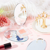 6Pcs Oval Glass Mirror, Craft Mirror, Clear, 125x75x3mm