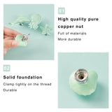 Porcelain Drawer Knobs, with Zinc Alloy Finding and Iron Screw, for Home, Cabinet, Cupboard and Dresser, Mixed Shapes, Sea Green, 4sets/bag