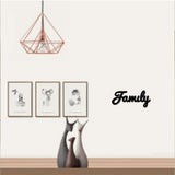 Laser Cut Basswood Wall Sculpture, for Home Decoration Kitchen Supplies, Word Family, Black, 139x300x5mm