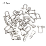 Adjustable Alloy Screw Pin Shackle, Survival Bracelet Clasps, Platinum, 29.5x27x4mm