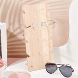 4-Tier Wood Display Stands, with Clear Acrylic Findings, for Glasses Display Holder, Navajo White, 32.9x14.9x0.5cm, 13pcs/set