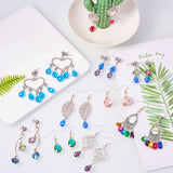 DIY Earring Making, Mixed Color, 17x9x6mm, Hole: 1mm,Pin: 0.4mm, 6x4.5x3.5mm, Hole: 1mm, 19mm, Hole: 1.5mm, Pin: 0.7mm, 28x15.5x1mm, Hole: 1.5mm, 29x34x2mm, hole: 2mm, 24x18x3mm, Hole: 1.5mm, 38x9x1.5mm, Hole:  2mm, 26x20x1mm