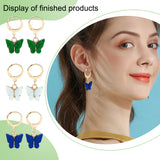 DIY Butterfly Drop Earring Making Kit, Including Acrylic Pendants, 304 Stainless Steel Leverback Earring Findings & Jump Rings, Mixed Color, 60Pcs/box