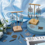 DIY Jewelry Making Finding Kits, Including Alloy Links Connector & Pendant, Rhombus & Flat Round & Woven Net & Leaf, Antique Bronze & Antique Silver, 24~37x5~33.5x1.5~5mm, 144Pcs/box
