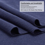 85% Cotton & 15% Elastic Fiber Ribbing Fabric for Cuffs, Waistbands Neckline Collar Trim, Prussian Blue, 600~650x200~250x2mm