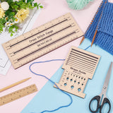 Wooden Knitting Measuring Tools Set, Wraps Guide & Cross Stitch Gauge, BurlyWood, 9.95~14.95x10~25x0.5cm, 2pcs/set