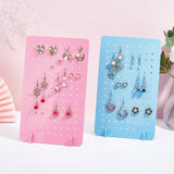2 Sets 2 Colors Opaque Acrylic Earring Diaplay Stands, Rectangle, Mixed Color, Finished Product: 5x15x25cm, Hole: 3mm, about 3pcs/set
