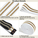 4.7 Yards Polyester Flat Elastic Striped Band, Webbing Garment Sewing Accessories, White, 40mm