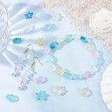 120Pcs 12 Style Transparent Spray Painted Glass Beads, Starfish & Fish, Mixed Color, 14x10~15x5.5~6.5mm, Hole: 1mm, 10pcs/color