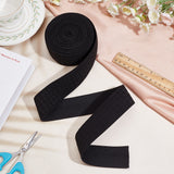 Nylon Flat Elastic Rubber Band, Rhombus Print stretchy Webbing Band, Garment Sewing Accessories, Black, 40~41mm, about 6.25 yards/bag