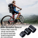 3Pcs 3 Style Carbon Fiber Bicycle Front Fork Washers, Bicycle Stem Headset Spacer, Column, Black, 35x20~40mm, Inner Diameter: 28.5~29mm, 1pc/style