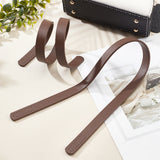 PU Imitation Leather Bag Handles, Sew on Bag Handles, Saddle Brown, 62.4x1.9x0.35cm, Hole: 1.6mm