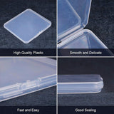 Transparent Plastic Bead Containers, Cuboid, Clear, 12.5x11.5x1.15cm