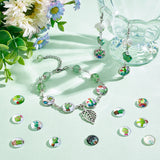 Glass Cabochons, Half Round/Dome, Cactus Pattern, 12x4.8mm, about 100pcs/bag, 1 bag/box