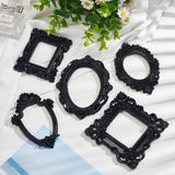 5Pcs 5 Styles Resin Embossed Photo Frames, for Jewelry Photography Photo Frame Decor Accessories, Mixed Shapes, 90~122x87~101x7~13mm, Inner Diameter: 51~79mm, 1pc/style