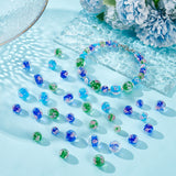 90Pcs 9 Styles Handmade Luminous Inner Flower Lampwork Beads, Glow in the Dark, Round, Mixed Color, 8~12mm, Hole: 1~2mm, 10pcs/style