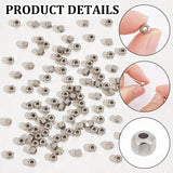 100Pcs Eco-Friendly 201 Stainless Steel Beads, Faceted, Rondelle, Stainless Steel Color, 3.5x4x4mm, Hole: 1.5mm