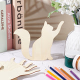 Cat Wood Unfinished Wood Cutouts, Blanched Almond, 16x20.3x0.25cm