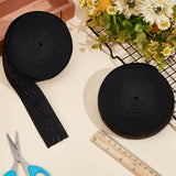 Polyester Non Slip Knitted Elastic Belt, Wave Silicone Gripper Elastic Band for Clothing Sewing, Black, 38x1.2mm, 10 yards/roll