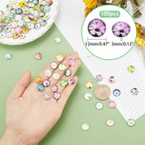 Glass Cabochons, Half Round with Daisy Pattern, Flower Pattern, 1/2 inch(12mm), 100pcs/bag