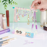 Transparent Acrylic Earring Display Stand, AB Color, Coat Hanger Shape, Clear, Finish Product: 15.2x8.2x15.5cm, Hole: 2mm, about 13pcs/set, 1 set/box
