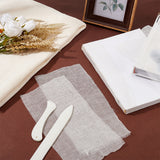 2 Sheets Cotton Gauze Fabric, with 1Set Paper Creaser Set Crafts Edge Side Slicker, Old Lace, 320x40cm