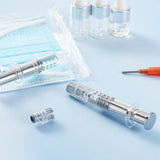 Reusable Glass Dispensing Syringes, with Luer Lock(without Needle), for Industry or Labtoratory Liquids Filling, Glue Application, Clear, 6.2x1.8cm, Capacity: 1ml(0.03fl. oz)
