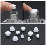 32Pcs 4 Style Silicone Bottle Seal Plug, Reusable Replacement Bottle Stopper, White, 10~16x9~10mm, pin: 6~12mm, 8pcs/style