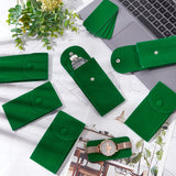 Velvet Watch Bag Package, with Snap Button, Green, 13x6.7x0.8cm