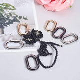 Zinc Alloy Key Clasps, Spring Gate Rings, Oval Rings, Mixed Color, 34.5x21x5mm, 8pcs/box