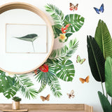 PVC Wall Stickers, for Wall Decoration, Leaf Pattern, 290x730mm