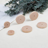 36 Sets 2 Styles Chinese Cherry Wood Unfinshed Wheel & Stick, DIY Wooden Craft Kit, Wheat, Stick: 10~15x0.4cm, Wheel: 2.5~3.8x0.6cm, Hole: 3.7mm, 18 sets/style