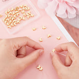 50Pcs Brass Beads, Long-Lasting Plated, Butterfly, Real 18K Gold Plated, 5x7x3mm, Hole: 1.2mm