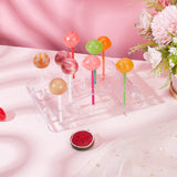 20-Hole Arc-Shaped Transparent Acrylic Lollipop Display Holder, Cake Pop Stand for Baby Shower, Birthday, Anniversary, Wedding Party, Clear, 10.5x15x5cm, Hole: 3.9mm