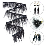 2 Yards Fashion Ostrich Feather Cloth Strand Costume Accessories, Black, 80~100mm