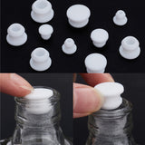 32Pcs 4 Style Silicone Bottle Seal Plug, Reusable Replacement Bottle Stopper, White, 9~15x8~10mm, pin: 5~11mm, 8pcs/style