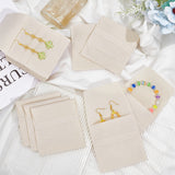 Double-Sided Faux Suede Jewelry Flap Pouches, Folding Envelope Bag for Earrings, Bracelets, Necklaces Packaging, Old Lace, 9.7x9.4cm