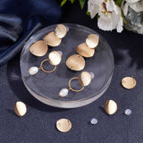 20Pcs Brass Stud Findings, with Vertical Loops, Flat Round, Nickel Free, with 50Pcs Eco-Friendly Plastic Ear Nuts, Golden, 15mm, Hole: 2mm, Pin: 0.8mm