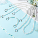 4Pcs 4 Style ABS Pearl Beaded Bag Strap, with Zinc Alloy Spring Gate Rings, for Bag Replacement Accessories, Platinum, 209~1230x10mm, 1pc/style