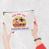 Custom Polycotton Canvas Stroage Bags, Metal Zipper Pouches, Rectangle, Dancer Pattern, 18x25cm