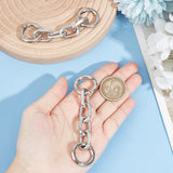 Aluminum Cross Chain Link Bag Strap Extender, with Spring Gate Rings, for Bag Strap Replacement Accessories, Platinum, 9.7x2.4x1.4cm