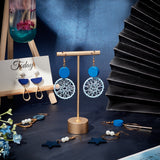 142Pcs DIY Blud Wood Earring Making Kits, Including Wood Beads & Pendants & Links, Iron & Brass Link, Brass Earring Hooks, Alloy Pendants, Glass Pearl Beads, Golden, 14.5~15x5.5~6mm, Hole: 1mm