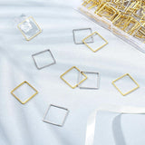 Brass Linking Rings, Square, Platinum & Golden, 20x20x1mm, 160pcs/box