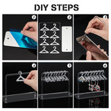 1 Set Acrylic Earring Display Stands, Coat Hanger Shape, Clear, Finished Product: 5.95x15x10.9cm, about 10pcs/set