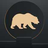 Laser Cut Wooden Wall Sculpture, Torus Wall Art, Home Decor Meditation Symbol, Bear, BurlyWood, 25x14cm