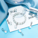 20Pcs Teardrop Acrylic Imitation Pearl Pendant Decorations, with Brass Lobster Clasps and Grade A Rhinestone Beads, Platinum, 39mm, Pendant: 19.5x11.5mm, 20pcs