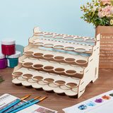 5-Layer Wooden Craft Paint & Brash Rack, Pigment Organizer Holder, for Paint Tool Storage, Wheat, Finished Product: 25.5x21.2x17cm