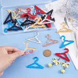 36Pcs 6 Styles Iridescent Acrylic Earring Display Accessories, for Earring Organizer Holder, Clothes Hanger Shape, Mixed Color, 3.95x5.45x0.3cm, Hole: 2mm, 6pcs/color