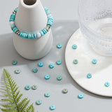 Natural Howlite Beads Strands, Heishi Beads, Dyed & Heated, Flat Round/Disc, Turquoise, 8x3mm, Hole: 1mm, about 122pcs/strand, 15.16''(38.5cm), 1 strand/box